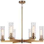 Weaver Chandelier - Aged Gold Brass / Clear