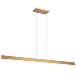 Isosceles Color-Select Linear Chandelier - Aged Gold Brass