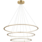 Victoria Three Tier Color Select Chandelier - Brushed Gold