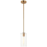 Lincoln Pendant - Aged Gold Brass / Clear