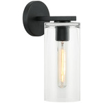 Lincoln Wall Sconce - Matte Black / Clear