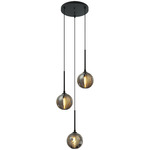 Jemyca Multi Light Pendant - Matte Black / Smoke