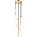 Jemyca Multi Light Pendant - Aged Gold Brass / Clear