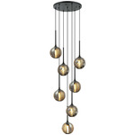 Jemyca Multi Light Pendant - Matte Black / Smoke