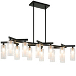 Kristof Linear Chandelier - Black / Clear