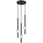 Windchimer Multi Light Chandelier - Matte Black / Clear