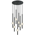 Windchimer Multi Light Chandelier - Matte Black / Clear