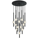 Windchimer Multi Light Chandelier - Matte Black / Clear