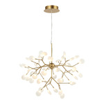 Hydrangea Bloom Ceiling Semi Flush / Chandelier - Gold / Frost
