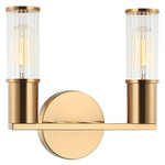 Klarice Bathroom Vanity Light - Aged Gold Brass / Clear