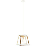 Rosalie Pendant - Aged Gold Brass / White
