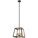 Rosalie Pendant - Aged Gold Brass / Matte Black