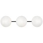 Pearlesque Bathroom Vanity Light - Matte Black / Opal