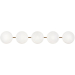 Pearlesque Bathroom Vanity Light - Aged Gold Brass / Opal