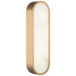 Marblestone Color Select Wall Sconce - Aged Gold Brass / Spanish Alabaster