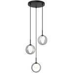 Delcia Multi Light Pendant - Black / Smoke