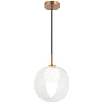 Delcia Pendant - Aged Gold Brass / Clear