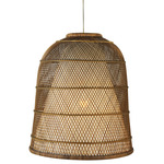 Bella XL Pendant - Satin Nickel / Rattan