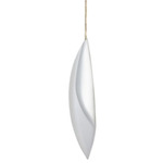 Leaf Pendant - Satin Nickel / White