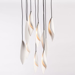 Leaf Multi Light Chandelier - Chrome / Black / White