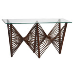 Geo Console Table - Medium Brown