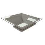 Nautilus Square Cocktail Table - Gray / Clear