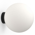 Bola Sphere Wall / Ceiling Light - Matte Black / Opal