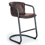 Axl Stool - Black / Gray / Brown Leather