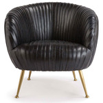 Beretta Chair - Brass / Black Leather