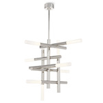 Cass Chandelier - Polished Nickel / White