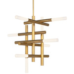 Cass Chandelier - Natural Brass / White