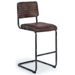 Dylan Stool Set of 2 - Black / Brown Leather