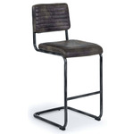 Dylan Stool Set of 2 - Black / Ebony Leather