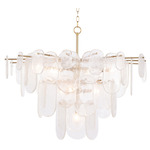 Echo Chandelier - Natural Brass / Clear Water