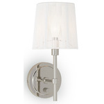 Southern Living Franklin Wall Sconce - Polished Nickel / White