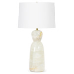 Indie Jade Table Lamp - White / White Linen