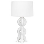 Jacob Metal Table Lamp - White / White Linen