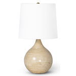 Noa Travertine Table Lamp - Natural / White