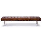Tufted Gallery Bench - Brown