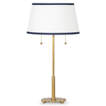 Southern Living Daisy Table Lamp - Natural Brass / White Linen