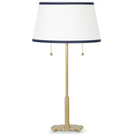 Southern Living Daisy Table Lamp - Natural Brass / White Linen