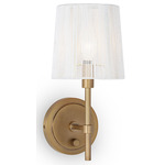 Southern Living Franklin Wall Sconce - Natural Brass / White