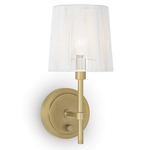 Southern Living Franklin Wall Sconce - Natural Brass / White