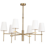 Southern Living Toni Chandelier - Natural Brass / White