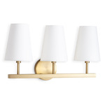 Toni Bathroom Vanity Light - Natural Brass / White