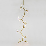 Agnes Cascade Chandelier - Brushed Brass / Straight Cut Glass