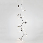 Agnes Cascade Chandelier - Polished Nickel / Straight Cut Glass