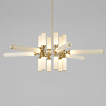 Castle Chandelier - Brushed Brass / Cream