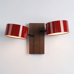 Excel Wall Light - Walnut / Red