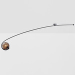 Fiddlehead Cantilever Ceiling Light - Blackened Steel / Smoke